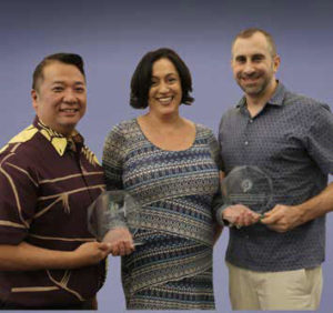 Ross Saito, product manager, menu development, Hawaiian Airlines; Renee Awana, managing director, product development, Hawaiian Airlines; Bryan Kapeckas, managing director, loyalty and traveler products, Hawaiian Airlines