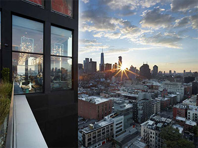 View from CitizenM New York Bowery hotel