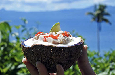 The national kokoda fish and coconut dish 