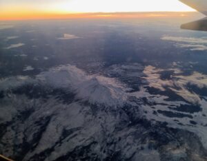 Cascade Range at sunset